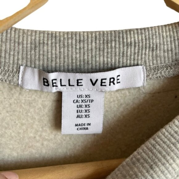 Anthro Belle Vere Rhinestone Sleeve Sweatshirt XS Gray - Picture 7 of 8